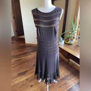 Tadashi Shoji Jersey Knit Fit & Flare Midi Dress size L